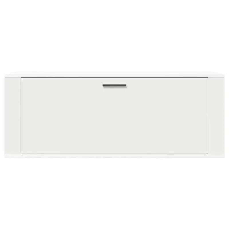 Sieninė spintelė batams, balta, 100x35x38cm, apdirbta mediena
