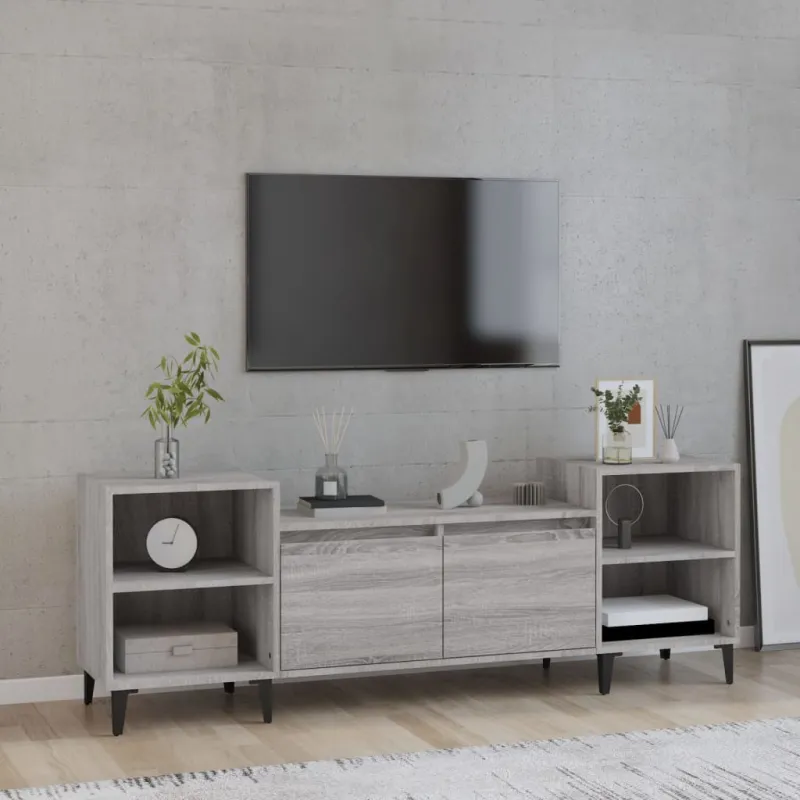 Televizoriaus spintelė, pilka ąžuolo, 160x35x55cm, mediena