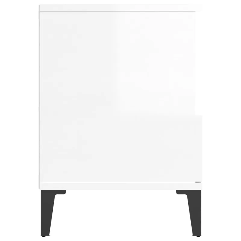 Naktinės spintelės, 2vnt., baltos, 40x35x50cm, blizgios