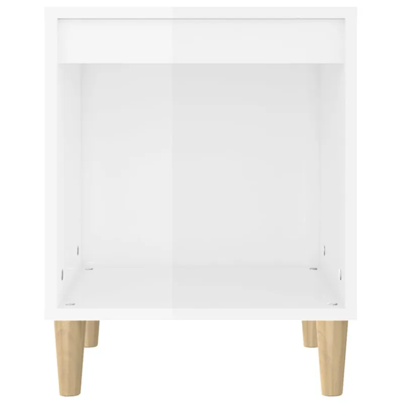 Naktinės spintelės, 2vnt., baltos, 40x35x50cm, blizgios