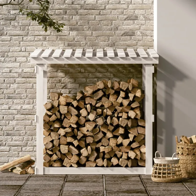 Stovas malkoms, baltas, 108x64,5x109cm, pušies medienos masyvas