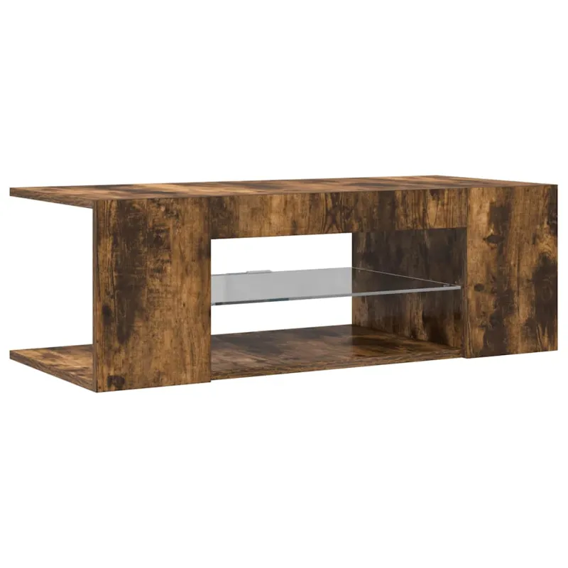 TV spintelė su LED apšvietimu, dūminio ąžuolo, 90x39x30cm