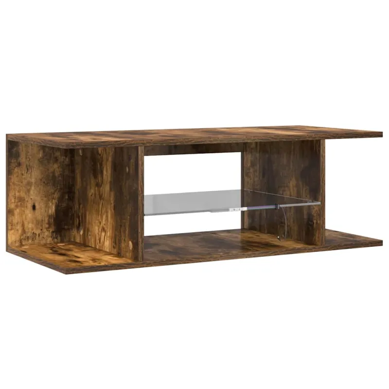 TV spintelė su LED apšvietimu, dūminio ąžuolo, 90x39x30cm