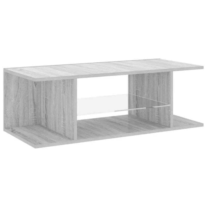 Televizoriaus spintelė su LED, pilka ąžuolo, 90x39x30cm