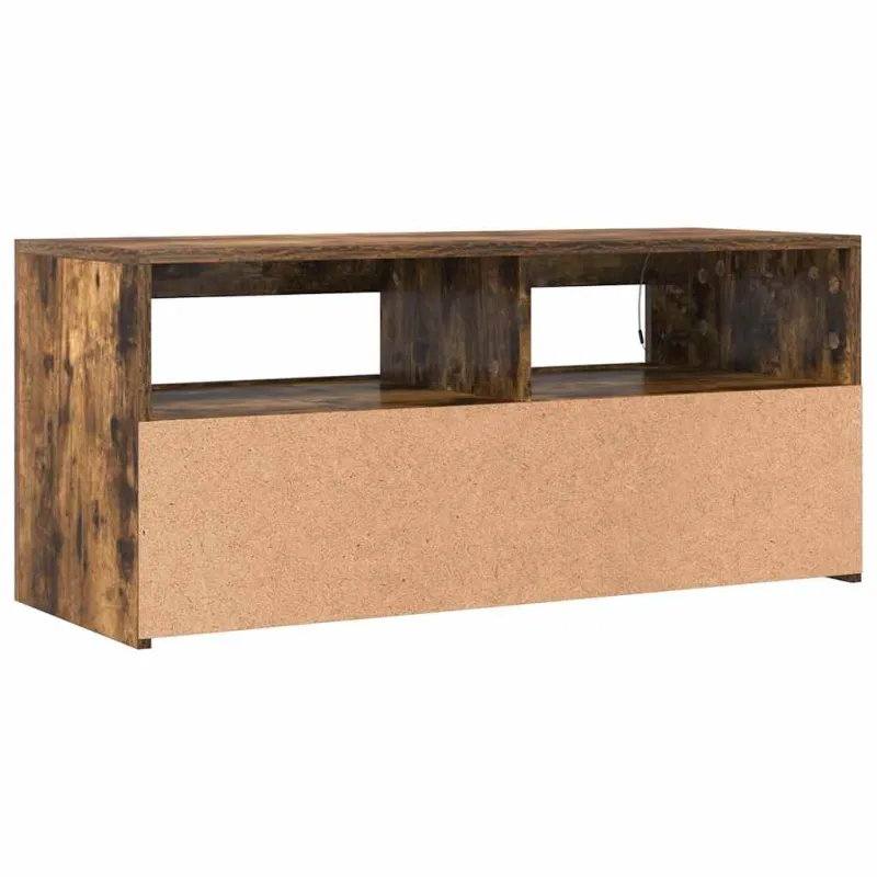 TV spintelė su LED apšvietimu, dūminio ąžuolo, 90x35x40cm