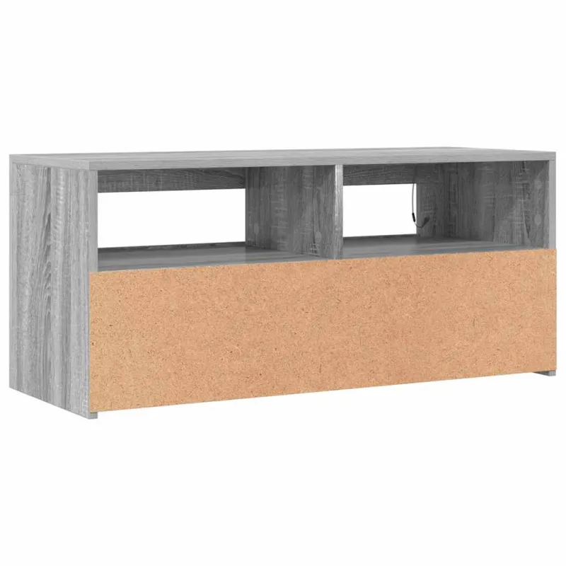 TV spintelė su LED apšvietimu, pilka ąžuolo, 90x35x40cm