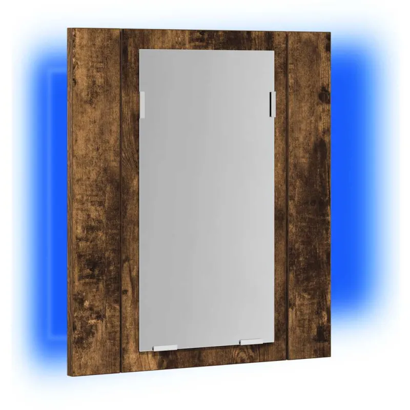 Veidrodinė LED vonios spintelė, ąžuolo, 40x12x45cm, mediena