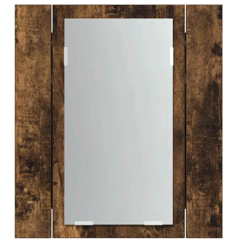 Veidrodinė LED vonios spintelė, ąžuolo, 40x12x45cm, mediena