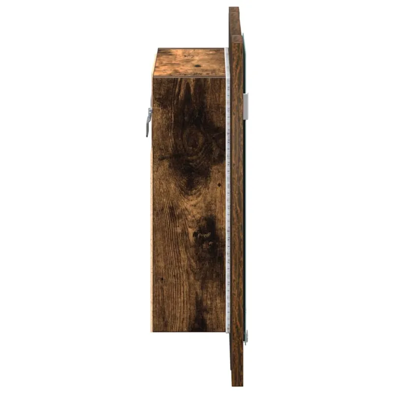 Veidrodinė LED vonios spintelė, ąžuolo, 40x12x45cm, mediena