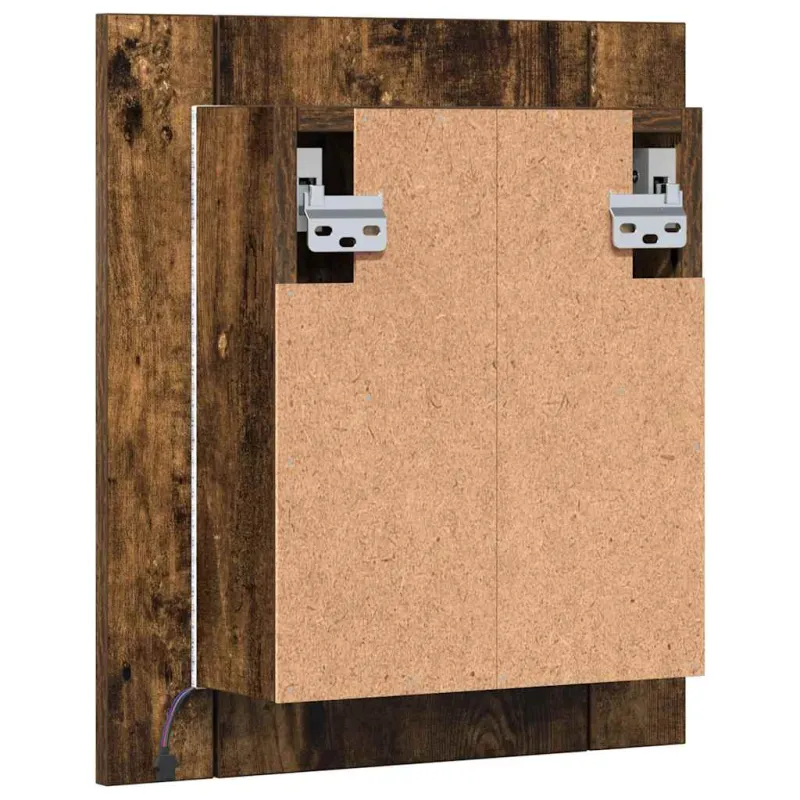 Veidrodinė LED vonios spintelė, ąžuolo, 40x12x45cm, mediena