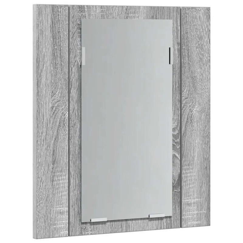 Veidrodinė LED vonios spintelė, pilka, 40x12x45cm, mediena