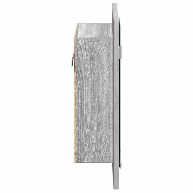 Veidrodinė LED vonios spintelė, pilka, 40x12x45cm, mediena