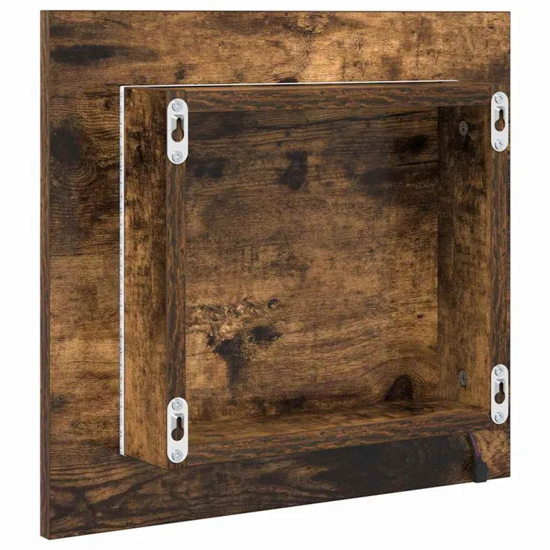 LED vonios veidrodis Rūkyta ąžuolas 40 x 37 x 8.5 cm