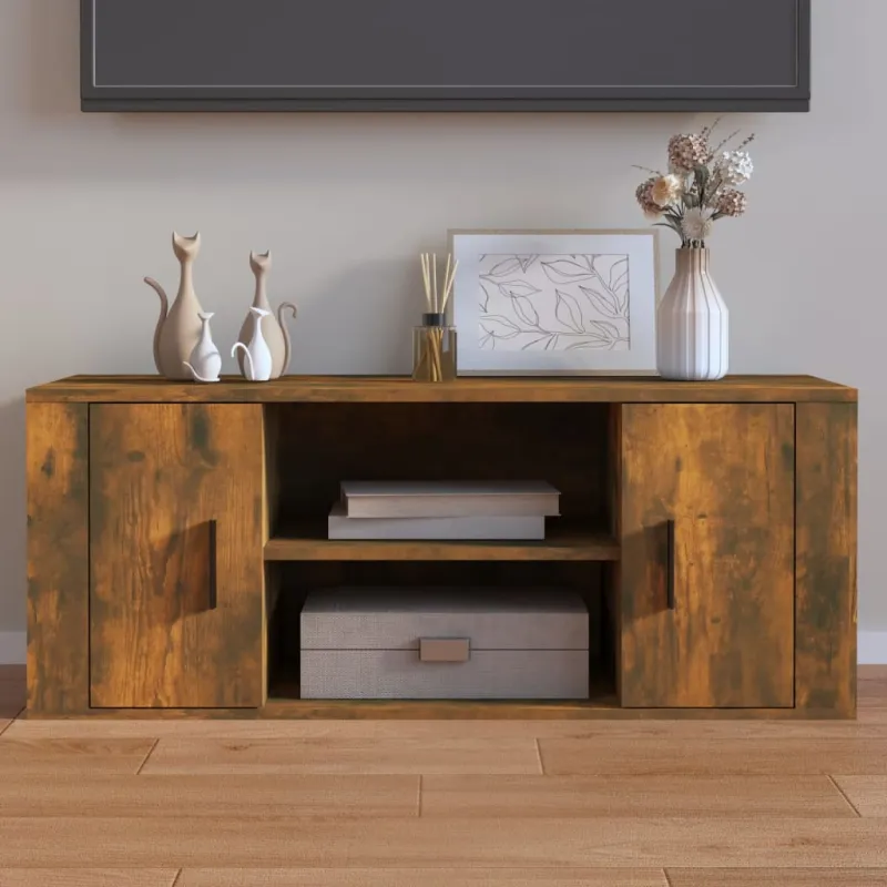Televizoriaus spintelė, dūminio ąžuolo, 100x35x40cm, mediena