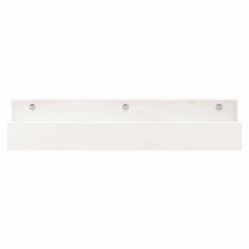 Sieninės lentynos, 2vnt., baltos, 50x12x9cm, pušies masyvas
