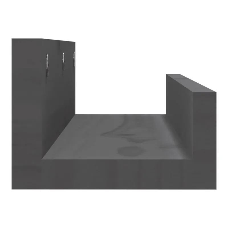 Sieninės lentynos, 2vnt., pilkos, 50x12x9cm, pušies masyvas