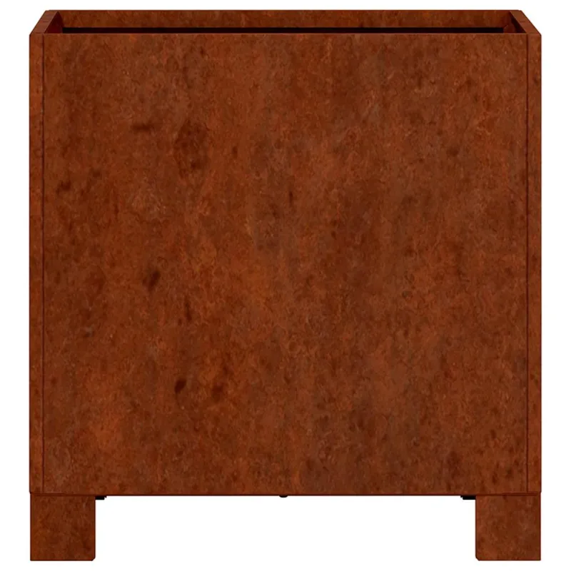 Lovelis su kojelėmis, rūdžių, 30x30x30cm, Corten plienas