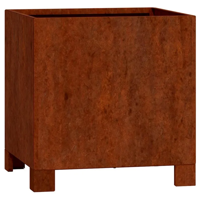 Lovelis su kojelėmis, rūdžių, 30x30x30cm, Corten plienas