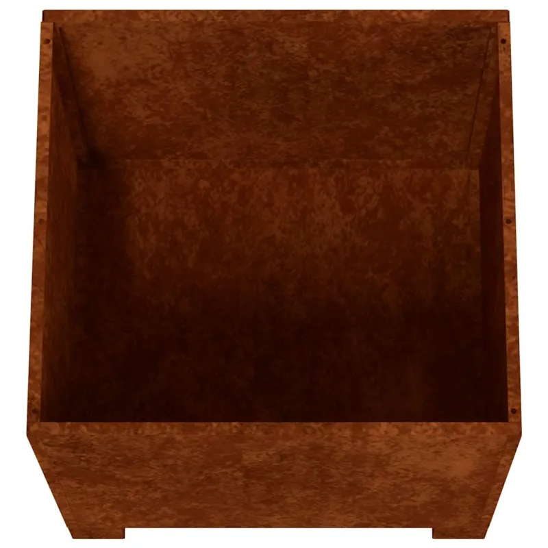 Lovelis su kojelėmis, rūdžių, 30x30x30cm, Corten plienas