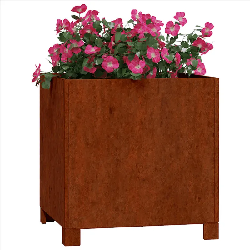 Loveliai su kojelėm, 2vnt., rūdžių, 40x40x40cm, Corten plienas