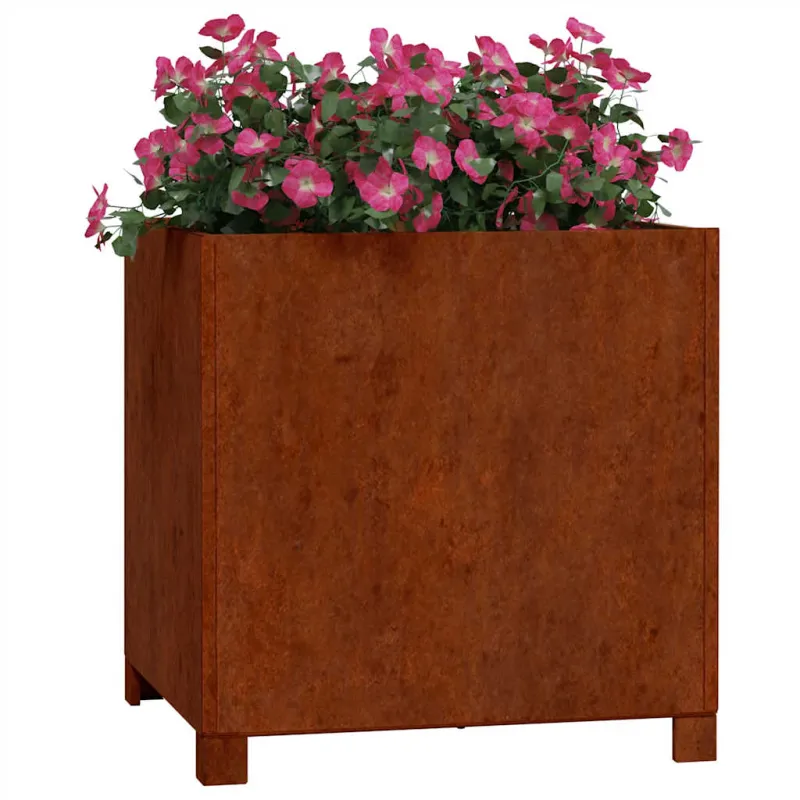 Lovelis su kojelėmis, rūdžių, 50x50x50cm, Corten plienas