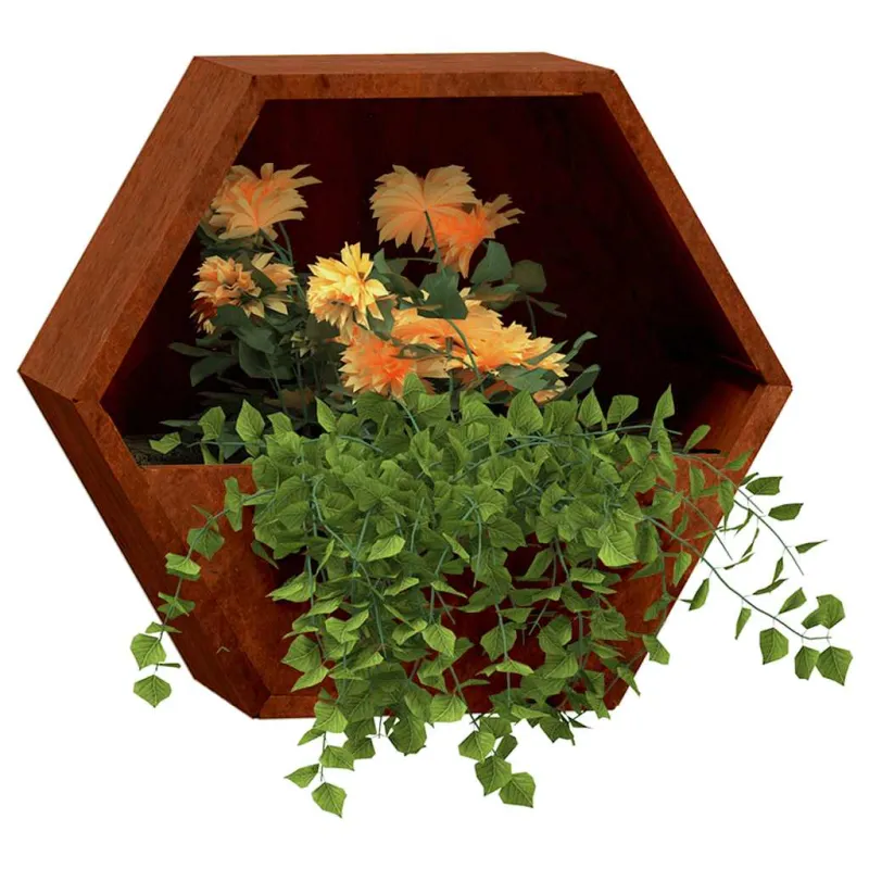 Sieniniai loveliai, 2vnt., rūdžių, 30x10x25cm, Corten plienas