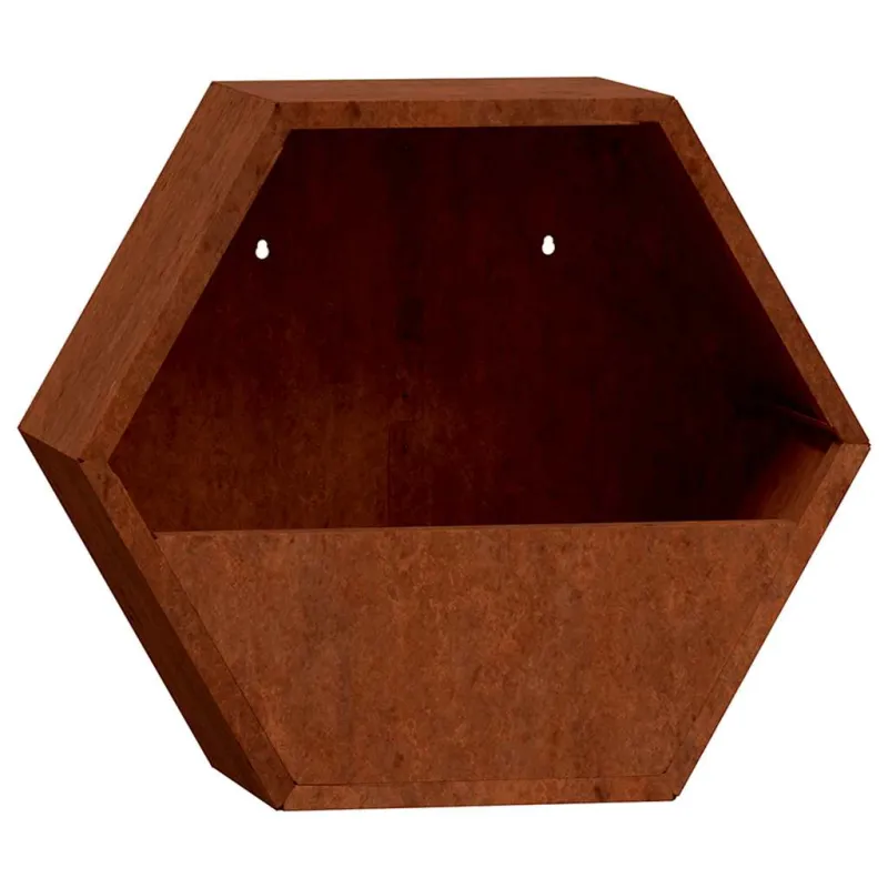 Sieniniai loveliai, 2vnt., rūdžių, 46x10x40cm, Corten plienas
