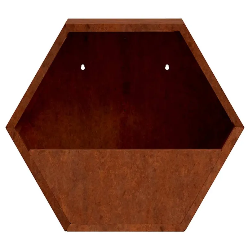 Sieniniai loveliai, 2vnt., rūdžių, 46x10x40cm, Corten plienas