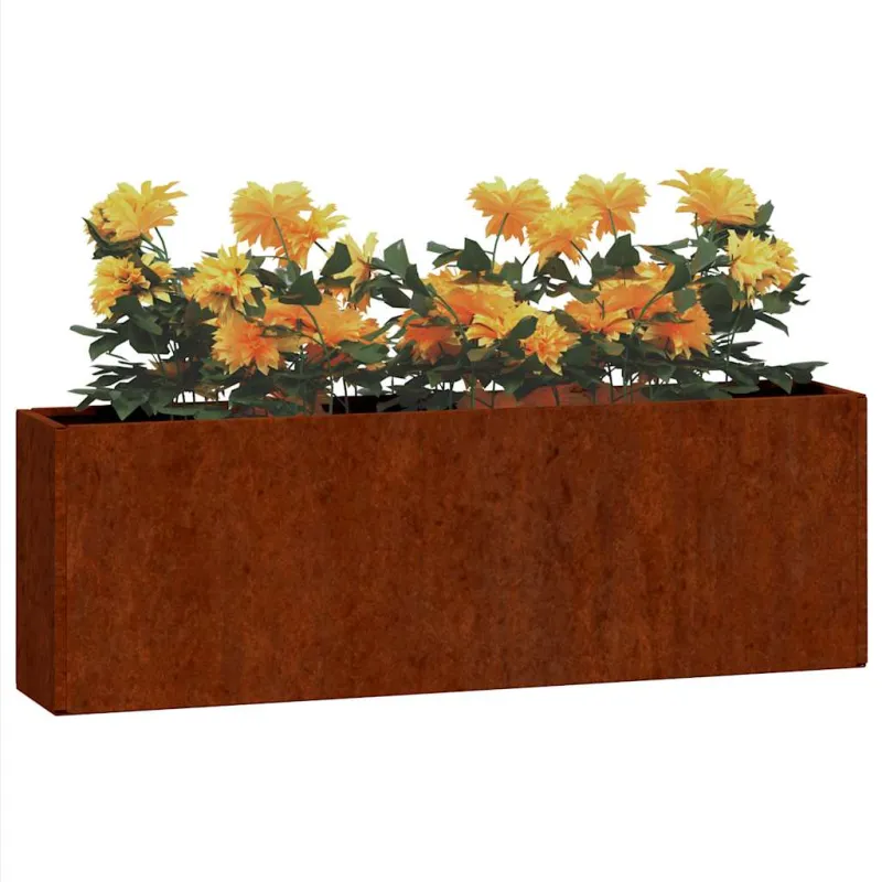 Sieniniai loveliai, 2vnt., rūdžių, 53x10x17cm, Corten plienas
