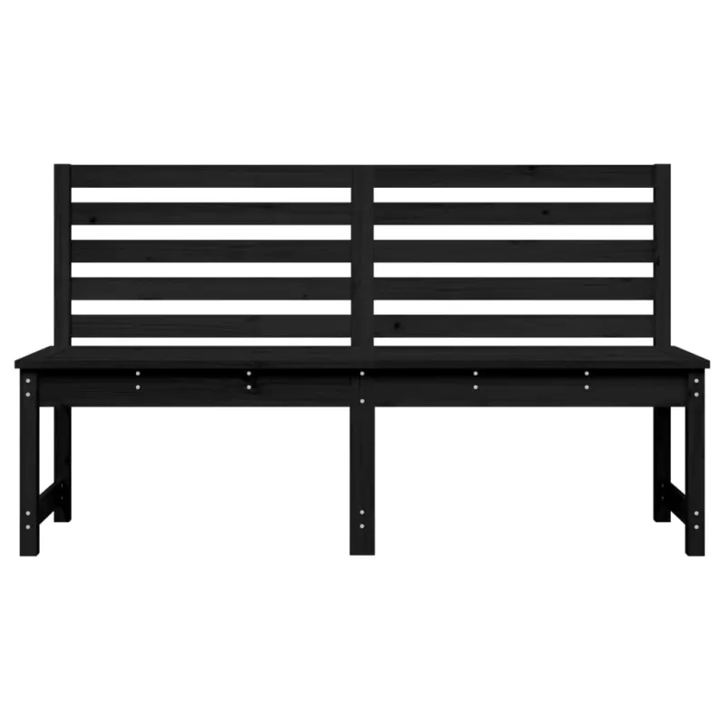 Sodo suoliukas, juodas, 157,5cm, pušies medienos masyvas