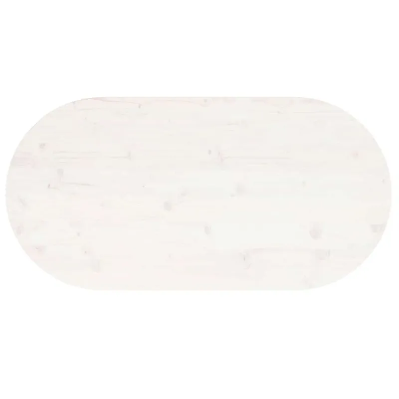 Stalviršis, baltas, 90x45x2,5cm, pušies masyvas, ovalus