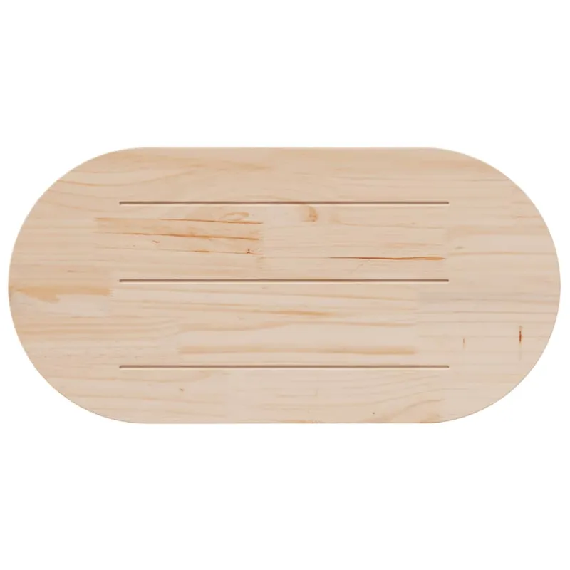 Stalviršis, 100x50x2,5 cm, pušies masyvo mediena, ovalus