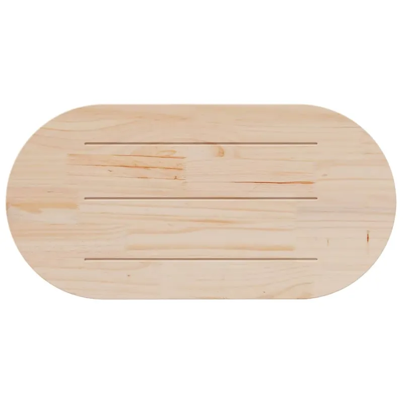 Stalviršis, baltas, 100x50x2,5cm, pušies masyvas, ovalus