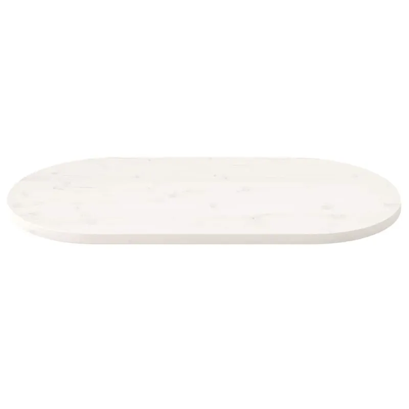Stalviršis, baltas, 110x55x2,5cm, pušies masyvas, ovalus