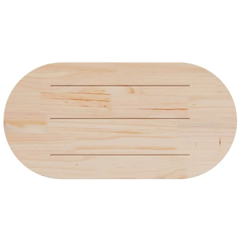 Stalviršis, baltas, 110x55x2,5cm, pušies masyvas, ovalus