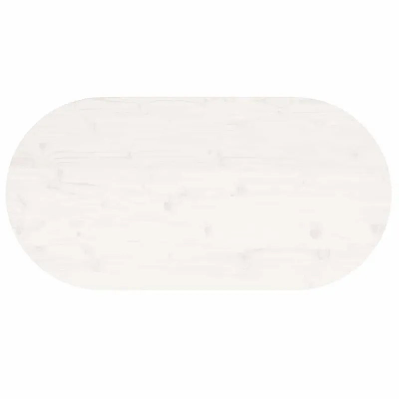 Stalviršis, baltas, 110x55x2,5cm, pušies masyvas, ovalus
