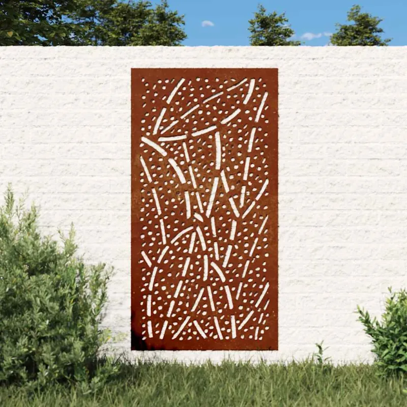 Sodo sienos dekoracija, 105x55cm, corten plienas, lapų dizaino