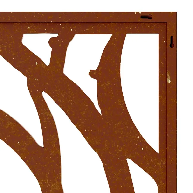 Sodo sienos dekoracija, 105x55cm, corten plienas, kriauklės