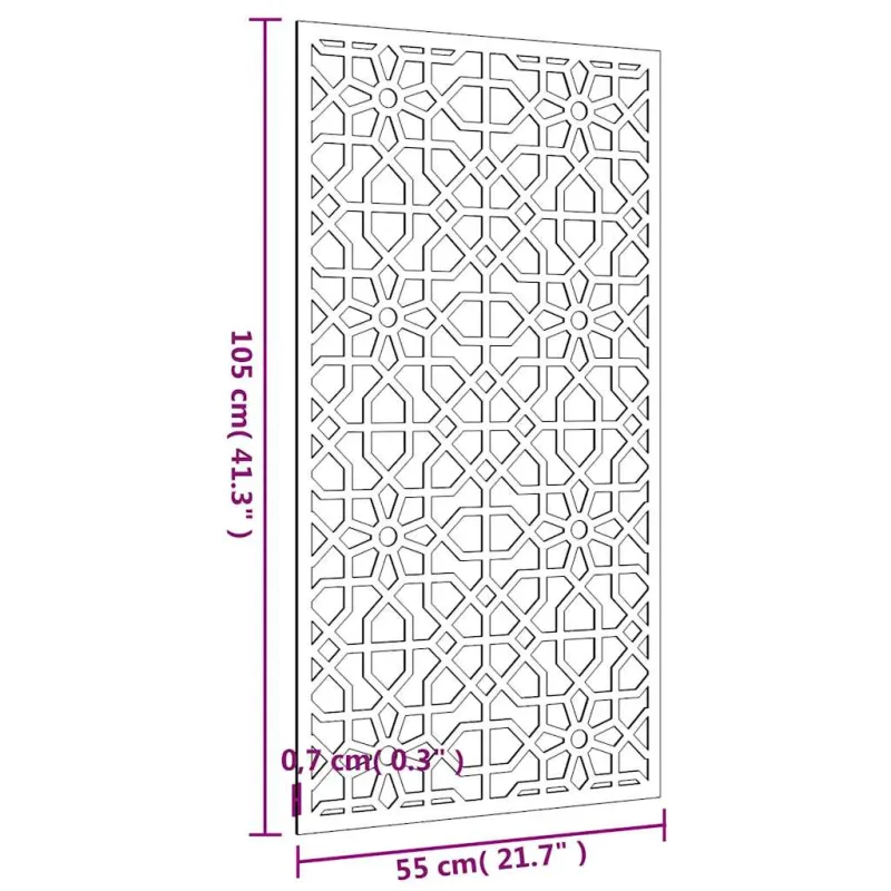 Sodo sienos dekoracija, 105x55cm, corten plienas