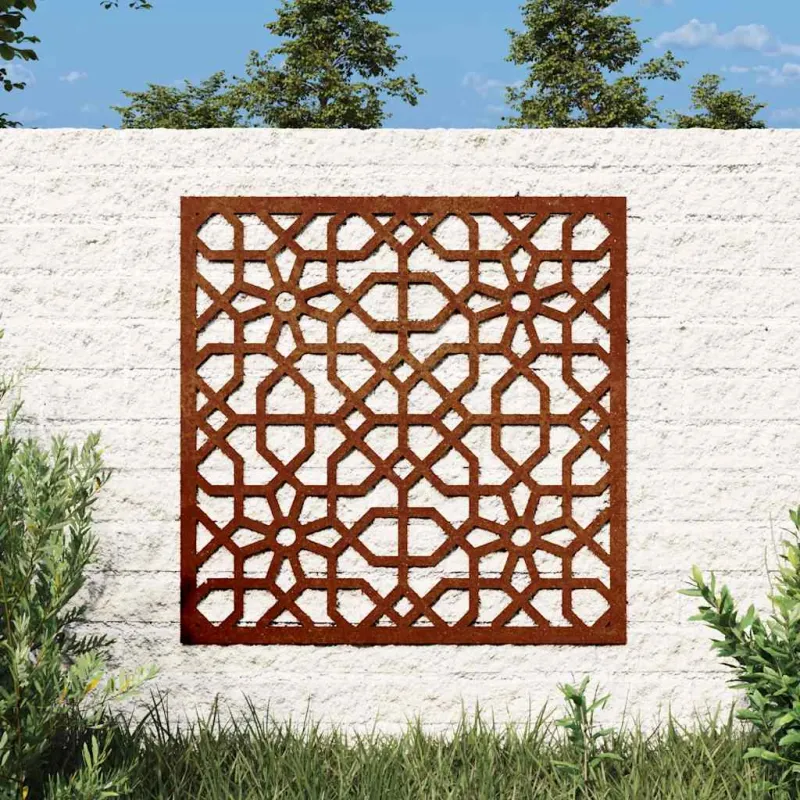 Sodo sienos dekoracija, 55x55cm, corten plienas