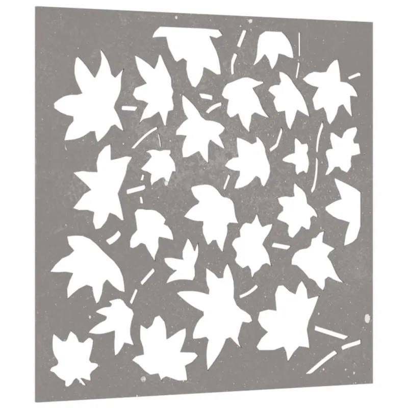 Sodo sienos dekoracija, 55x55cm, corten plienas, klevo lapai