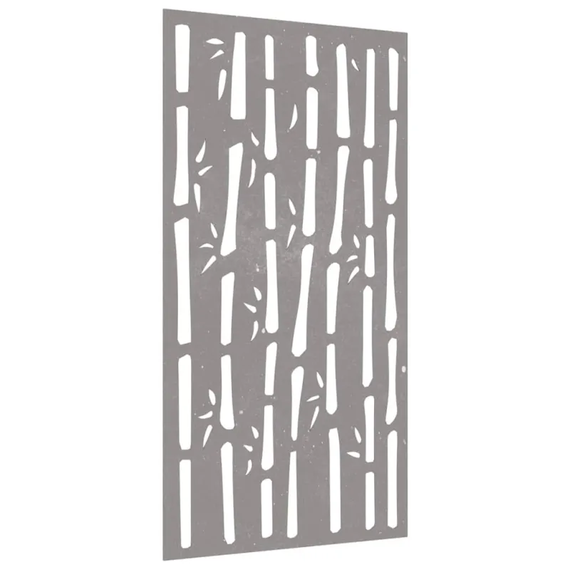 Sodo sienos dekoracija, 105x55cm, corten plienas, bambukas