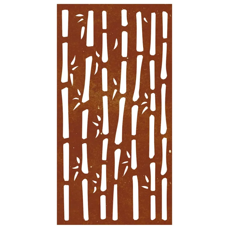 Sodo sienos dekoracija, 105x55cm, corten plienas, bambukas