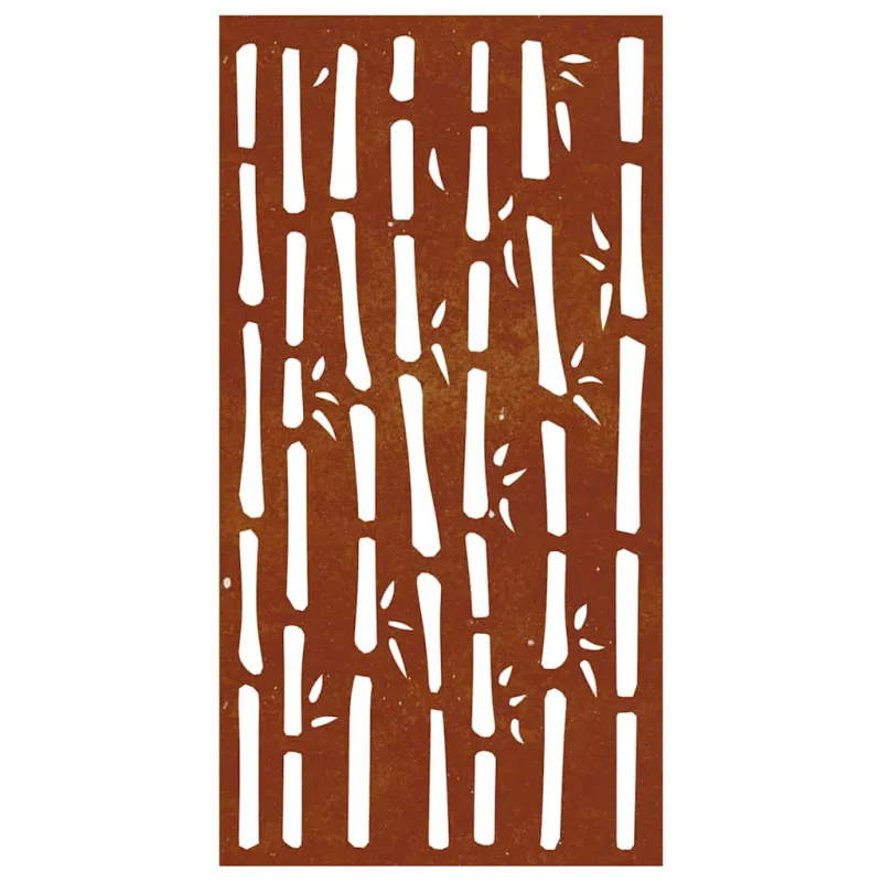 Sodo sienos dekoracija, 105x55cm, corten plienas, bambukas
