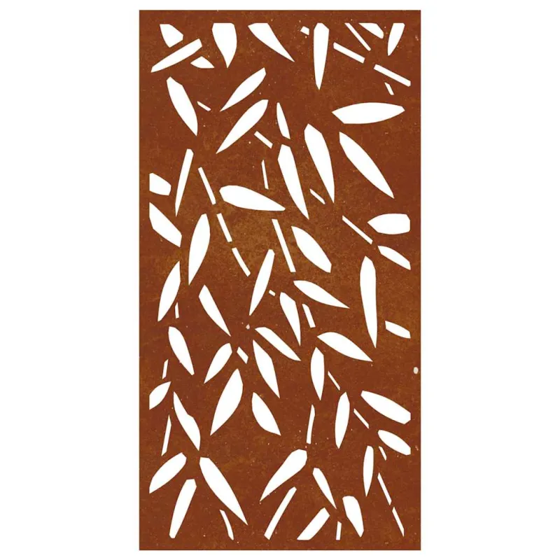 Sodo sienos dekoracija, 105x55cm, corten plienas, bambukas
