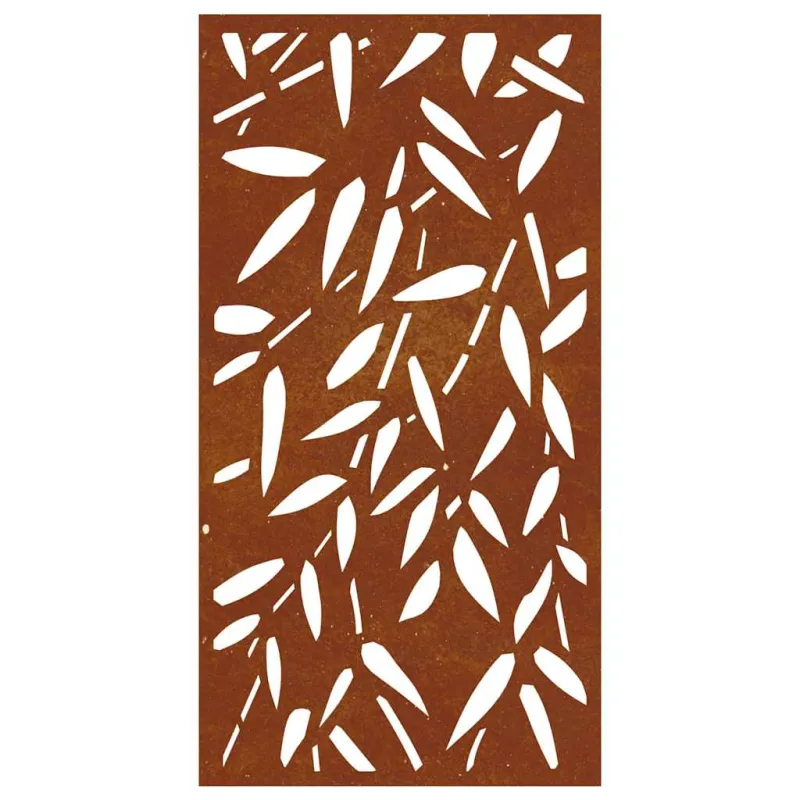 Sodo sienos dekoracija, 105x55cm, corten plienas, bambukas