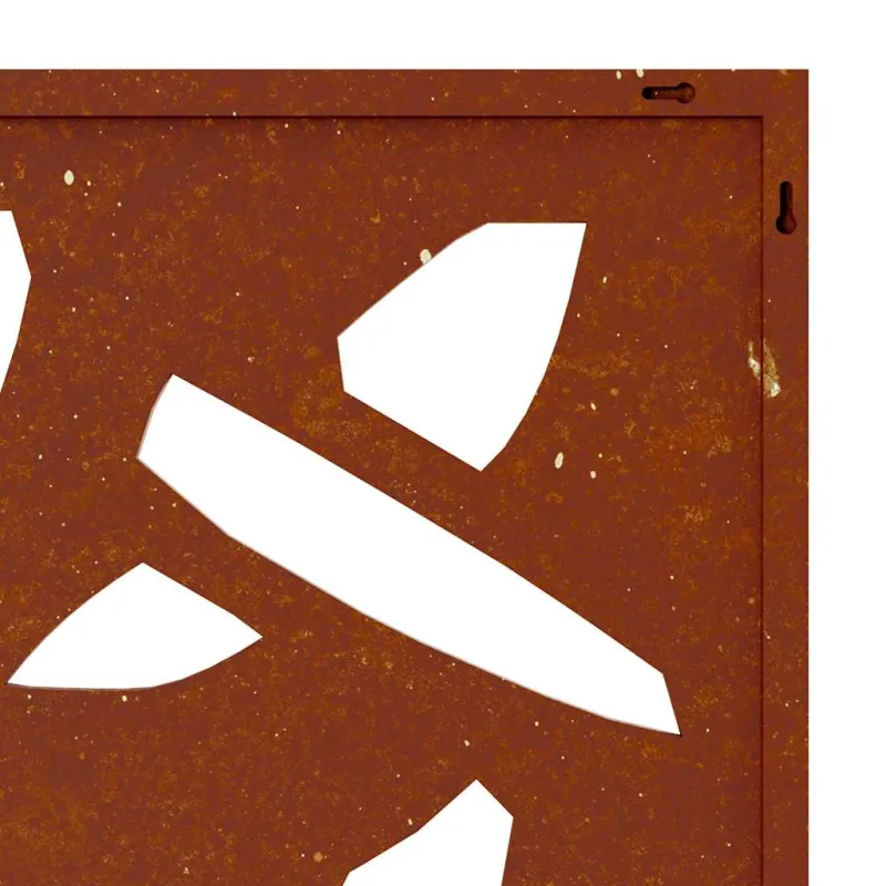 Sodo sienos dekoracija, 105x55cm, corten plienas, bambukas