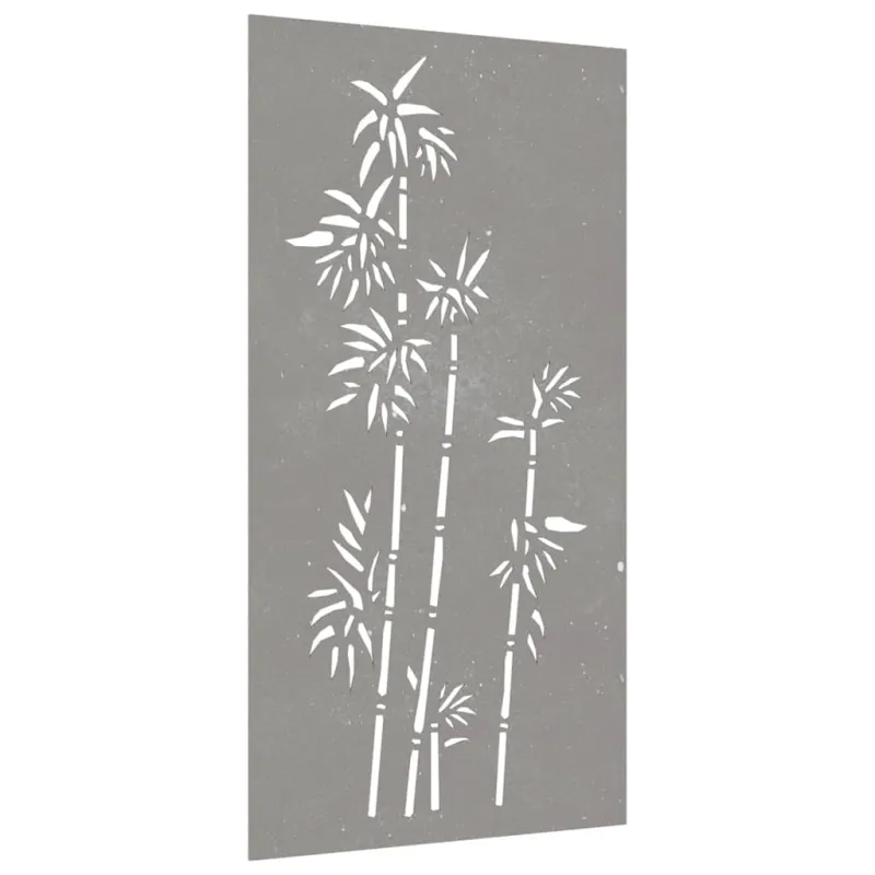 Sodo sienos dekoracija, 105x55cm, corten plienas, bambukas
