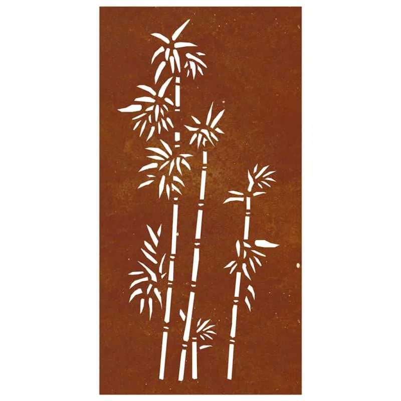 Sodo sienos dekoracija, 105x55cm, corten plienas, bambukas