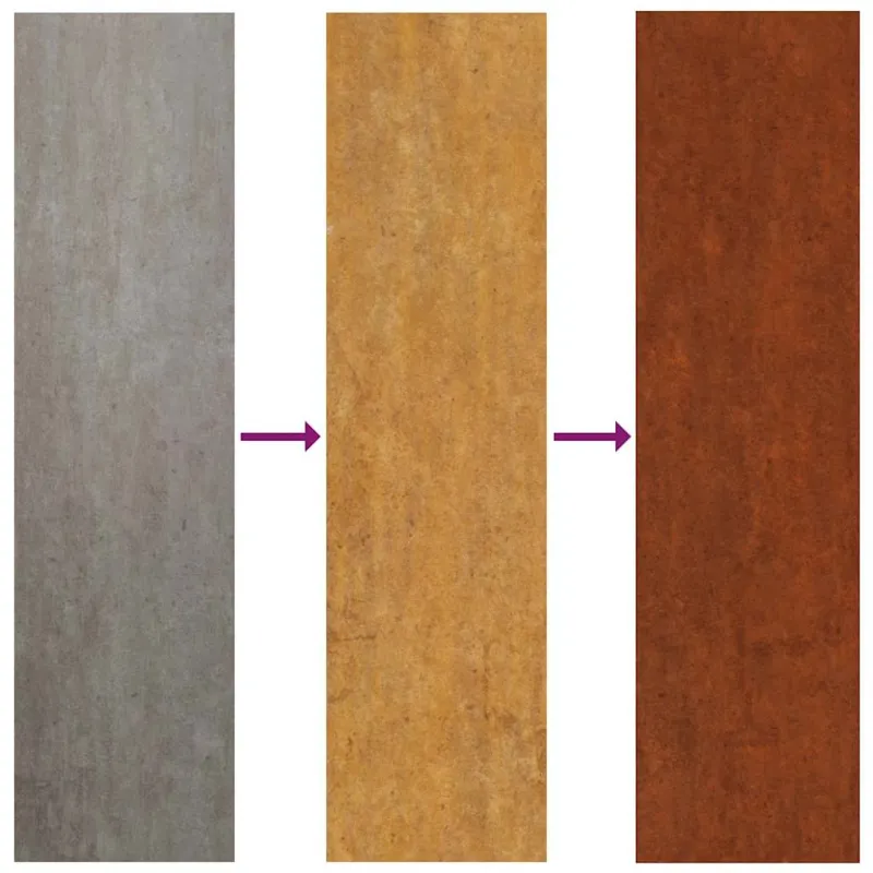 Sodo sienos dekoracija, 105x55cm, corten plienas, palmės